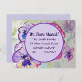 Carte Postale Pany Flowers New Address Postcard, We Are Moving (Devant / Derrière)