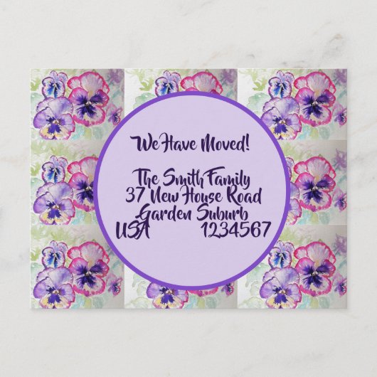 Carte Postale Pany Flowers New Address Postcard, We Are Moving (Devant)