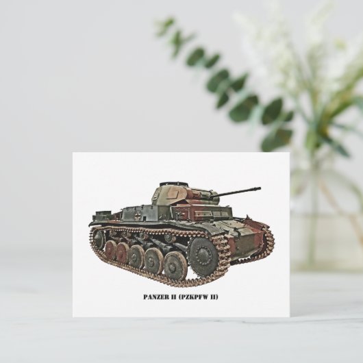 Carte Postale Panzer II (Debout devant)