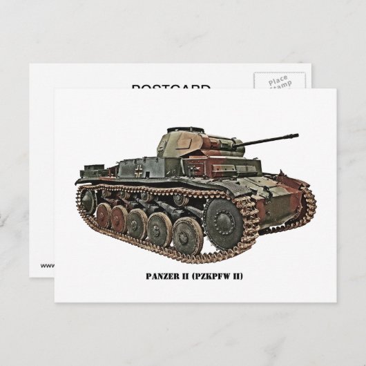Carte Postale Panzer II (Devant / Derrière)