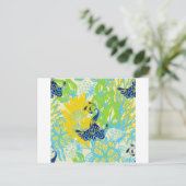 Carte Postale paon à fleurs (Debout devant)