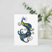 Carte Postale Paon Abstrait (Debout devant)