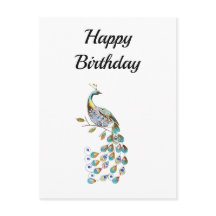 Paon | Joyeux Anniversaire | Minimaliste