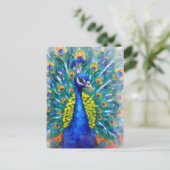 Carte Postale Paon vibrant (Debout devant)