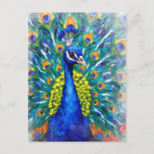 Carte Postale Paon vibrant