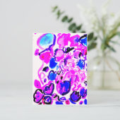 Carte Postale Paon violet à l'aquarelle (Debout devant)
