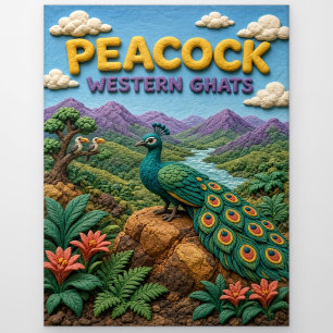 Carte Postale Paon Western Ghats Moderne KlayKoo