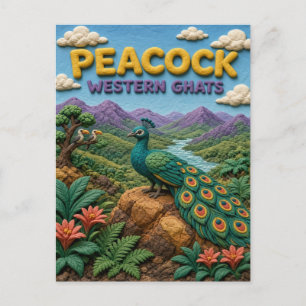 Carte Postale Paon Western Ghats Moderne KlayKoo