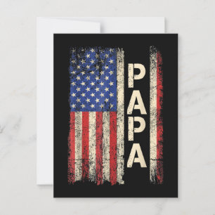 Carte Postale Papa American Flag Fête des pères Pour Hommes