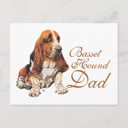 Carte Postale Papa Basset Hound (Devant)