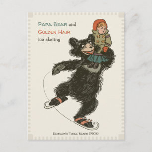 Carte Postale Papa Bear & Golden Hair skating CC0715 Fairytale