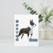 Carte Postale Papa Boston Terrier 4 (Debout devant)