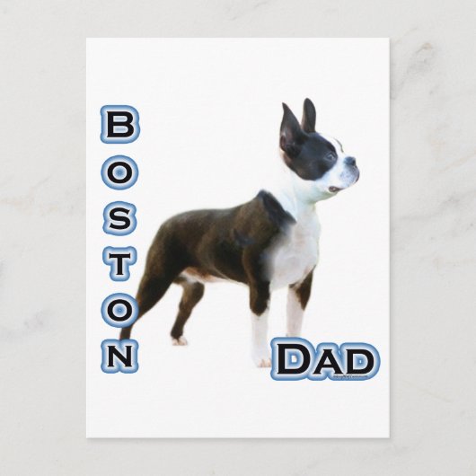 Carte Postale Papa Boston Terrier 4 (Devant)