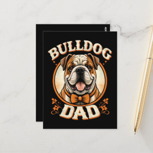 Carte Postale Papa Bouledogue – Cute Vintage Bouledogue Fête des