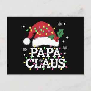 Carte Postale Papa Claus Lumières de Noël Pyjama Famille Assorti