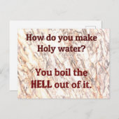 Carte Postale Papa : Comment fais-tu de l'eau sacrée ? (Devant / Derrière)