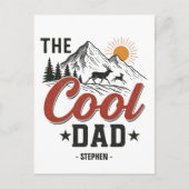 Carte Postale Papa Cool - Rustic Mountain et Deer Design (Devant)