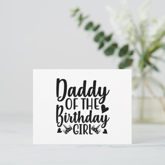 Carte Postale Papa de la fille anniversaire (Debout devant)