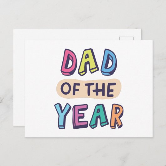 Carte Postale Papa de l'année (Devant / Derrière)