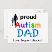 Carte Postale Papa de l'autisme fier (Devant / Derrière)