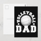 Carte Postale Papa de Volleyball École Vieux Style Élégant (Devant / Derrière)