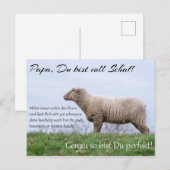 Carte Postale Papa, Du bist voll Schaf ! (Devant / Derrière)