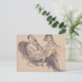 Carte postale Papa du journal vintage (Debout devant)