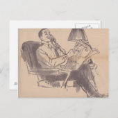 Carte postale Papa du journal vintage (Devant / Derrière)