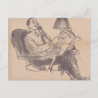 Carte postale Papa du journal vintage