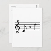 Carte Postale Papa épelé dans Music Notes (Devant / Derrière)