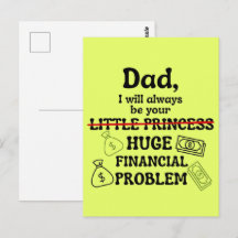 Papa, je serai toujours ton énorme problème financ