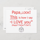 Carte Postale PaPa Je t'aime ! (Devant / Derrière)