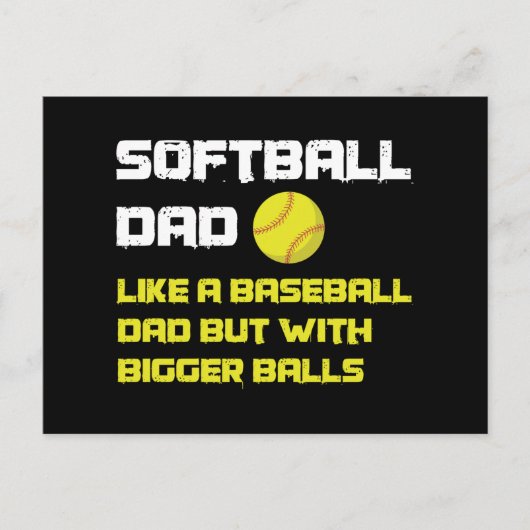 Carte Postale Papa joueur de softball humour (Devant)