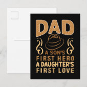 Carte Postale Papa - Le premier héros du fils, le premier amour  (Devant / Derrière)