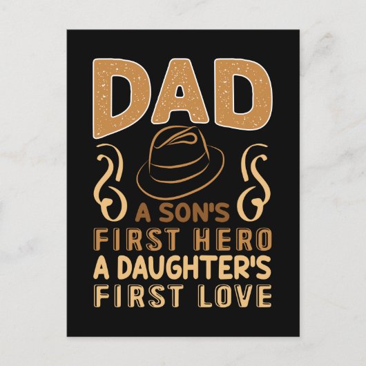 Carte Postale Papa - Le premier héros du fils, le premier amour  (Devant)