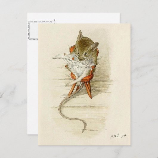 Carte Postale Papa Mouse Lecture Journal (Devant / Derrière)