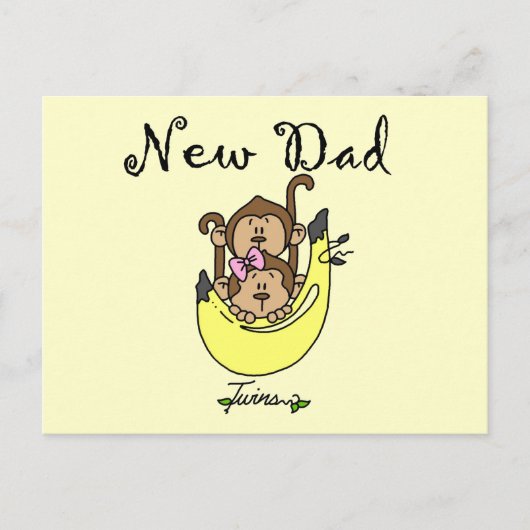 Carte Postale Papa of Twins Boy and Girl Tshirts and Gifts (Devant)