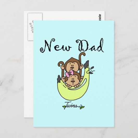 Carte Postale Papa of Twins Boy and Girl Tshirts and Gifts (Devant / Derrière)