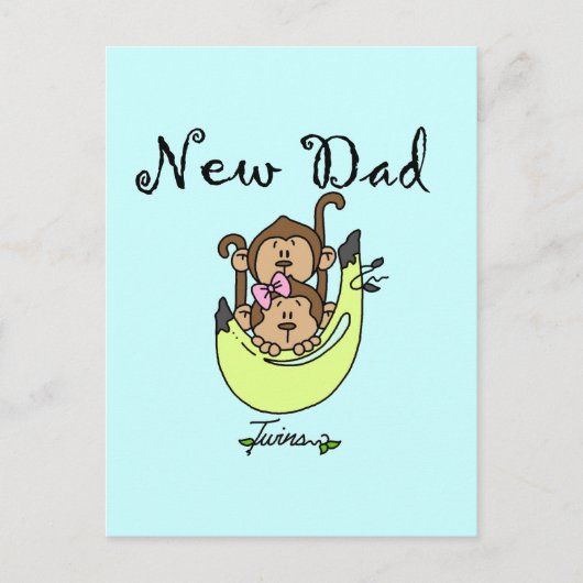 Carte Postale Papa of Twins Boy and Girl Tshirts and Gifts (Devant)