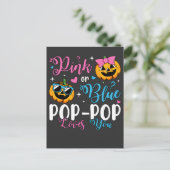 Carte Postale Papa ou Maman Pop-Pop t'aime Citrouille Bébé Rose (Debout devant)