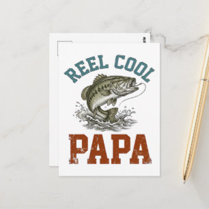 Carte Postale Papa pêche super cool pour la fête des pères