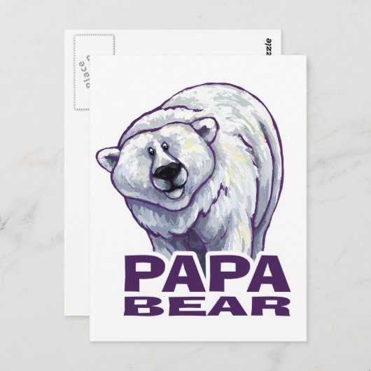 Carte Postale Papa Polar Bear (Devant / Derrière)
