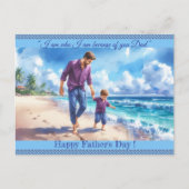 Carte Postale Papa Son Bonding Photo Fête des pères Citation Bea (Devant)