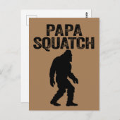 Carte Postale Papa Squatch Funny Bigfoot - Cadeau Fête des pères (Devant / Derrière)