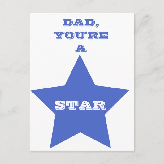 Carte Postale Papa, tu es une star | Étoile bleue (Devant)