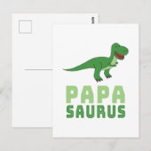 Carte Postale Papasaurus Dinosaur Tyrannosaurus Rex Fête des Pèr (Devant / Derrière)