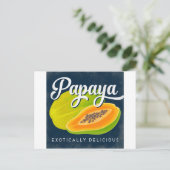 Carte Postale Papaya Vintage Fruit Étiquette Retro (Debout devant)