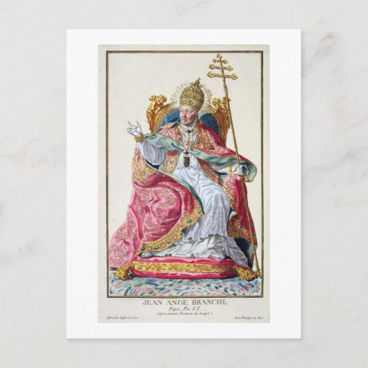 Carte Postale Pape Pie VI (1717-99) de Receuil des Estampes, (Devant)