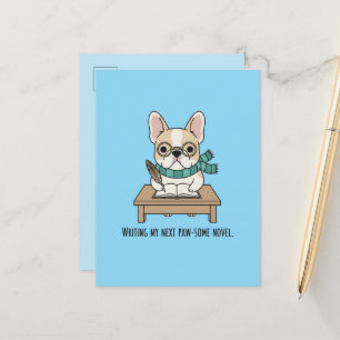 Carte Postale Papeterie artistique Bulldog français bleu Auteur