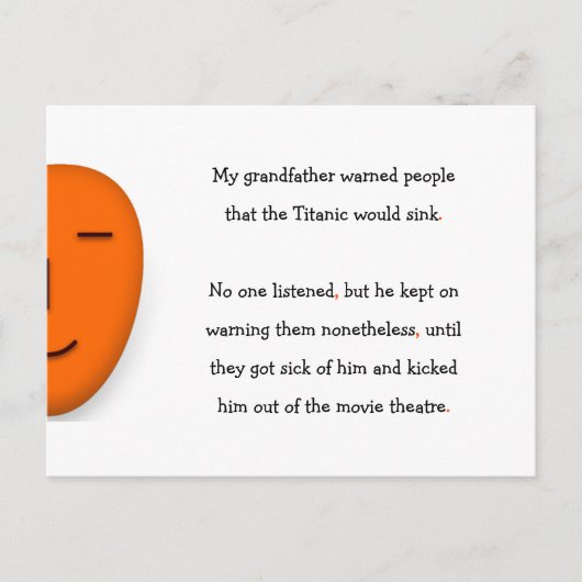 Carte Postale Papi averti Titanic coule humour drôle blague (Devant)